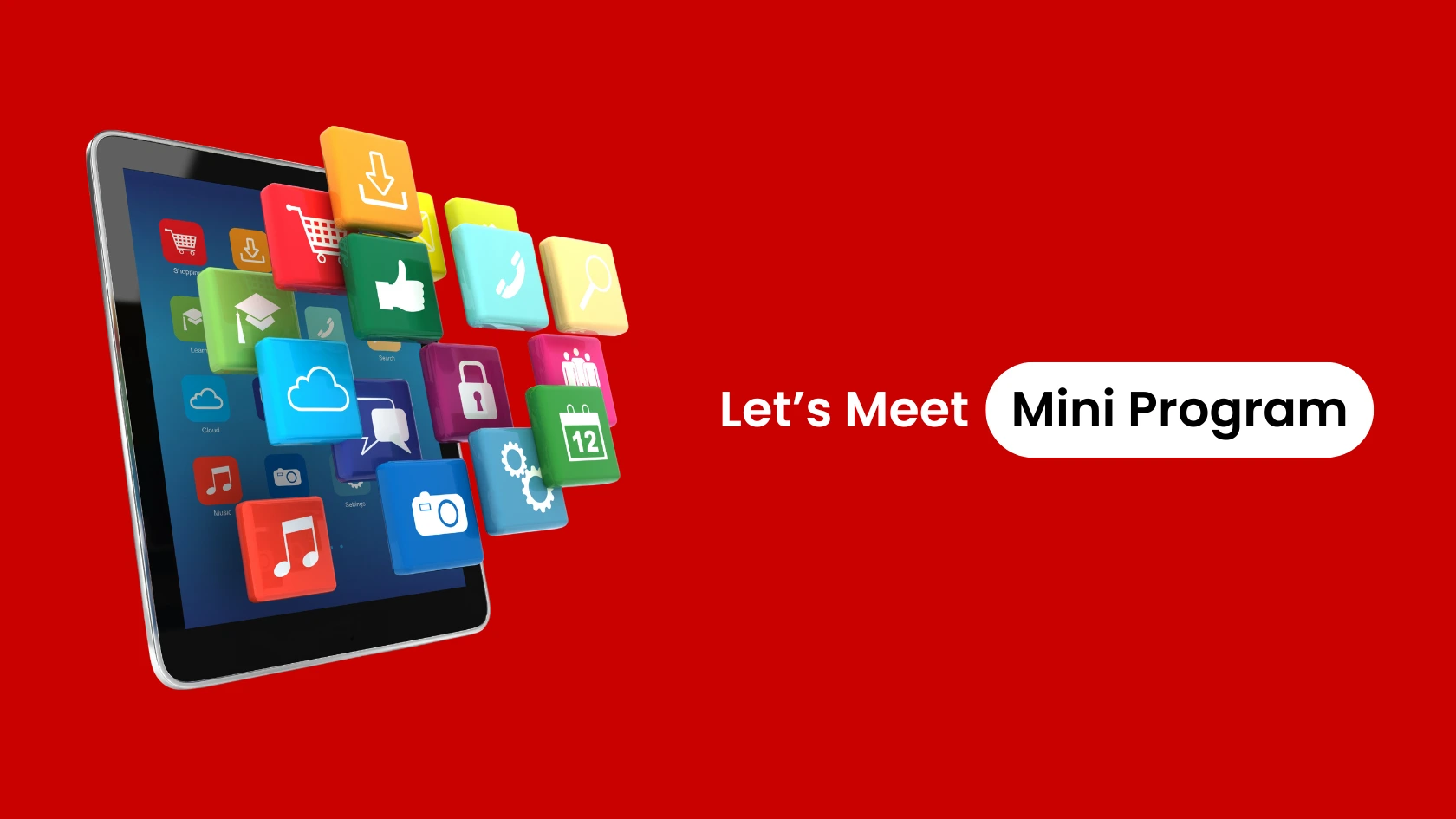 Illustration of mini program icons inside a superapp ecosystem 